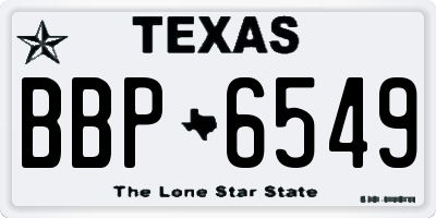 TX license plate BBP6549