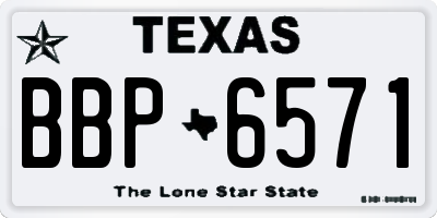 TX license plate BBP6571