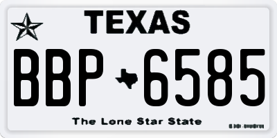 TX license plate BBP6585