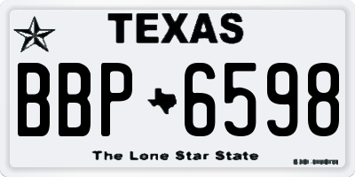 TX license plate BBP6598