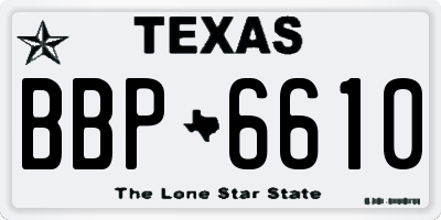 TX license plate BBP6610