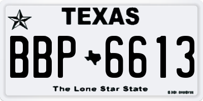 TX license plate BBP6613