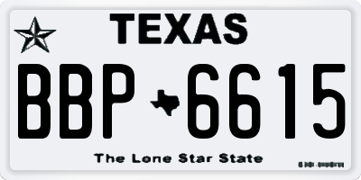 TX license plate BBP6615