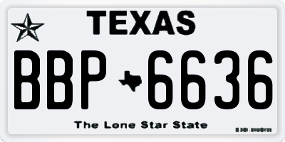 TX license plate BBP6636