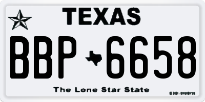 TX license plate BBP6658