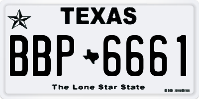 TX license plate BBP6661