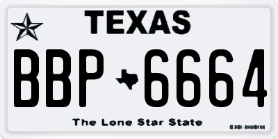 TX license plate BBP6664