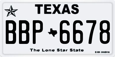 TX license plate BBP6678