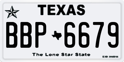 TX license plate BBP6679