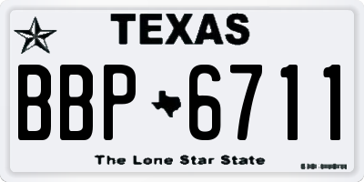 TX license plate BBP6711