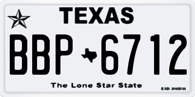 TX license plate BBP6712