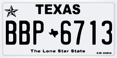 TX license plate BBP6713