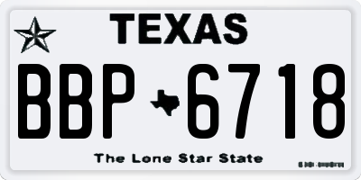 TX license plate BBP6718