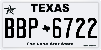 TX license plate BBP6722