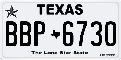 TX license plate BBP6730