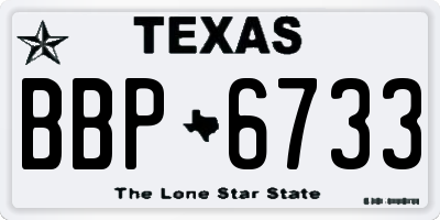 TX license plate BBP6733