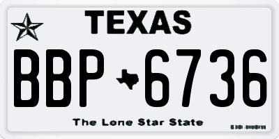 TX license plate BBP6736