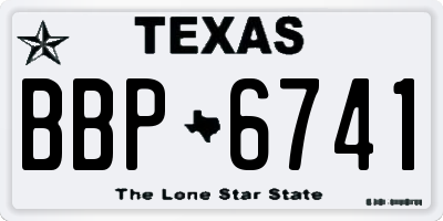TX license plate BBP6741