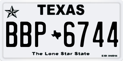TX license plate BBP6744