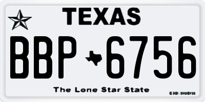TX license plate BBP6756