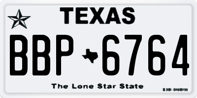 TX license plate BBP6764