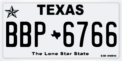 TX license plate BBP6766