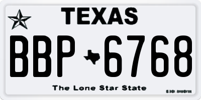 TX license plate BBP6768