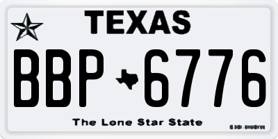 TX license plate BBP6776