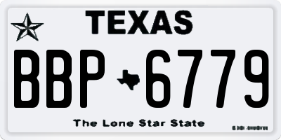 TX license plate BBP6779