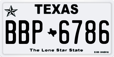 TX license plate BBP6786