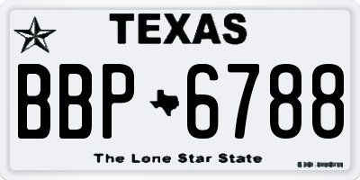 TX license plate BBP6788