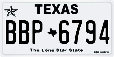 TX license plate BBP6794
