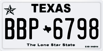 TX license plate BBP6798