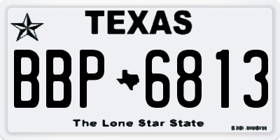 TX license plate BBP6813