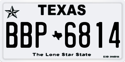 TX license plate BBP6814