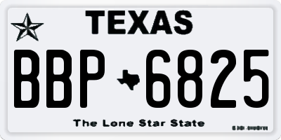 TX license plate BBP6825