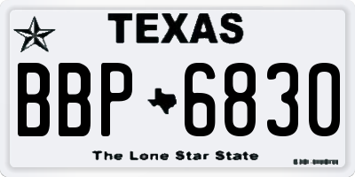 TX license plate BBP6830