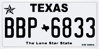 TX license plate BBP6833