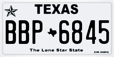 TX license plate BBP6845