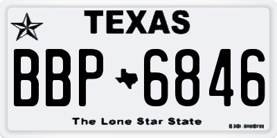 TX license plate BBP6846