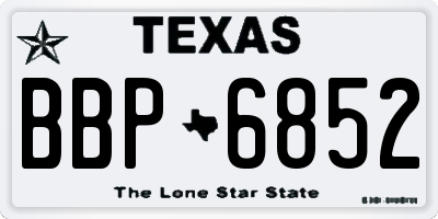 TX license plate BBP6852
