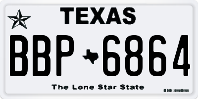 TX license plate BBP6864