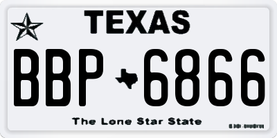 TX license plate BBP6866
