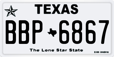 TX license plate BBP6867