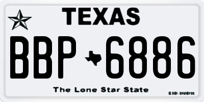 TX license plate BBP6886