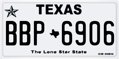 TX license plate BBP6906