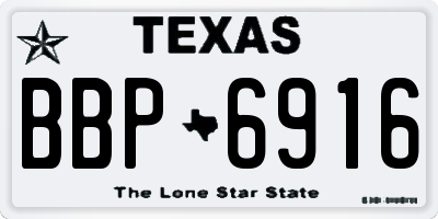 TX license plate BBP6916