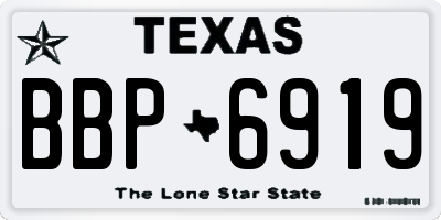 TX license plate BBP6919