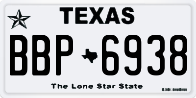 TX license plate BBP6938