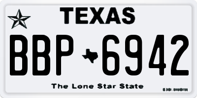 TX license plate BBP6942